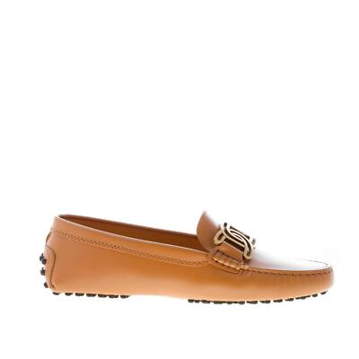 TOD'S chaussures femme Brown Gommino loafer in leather with golden