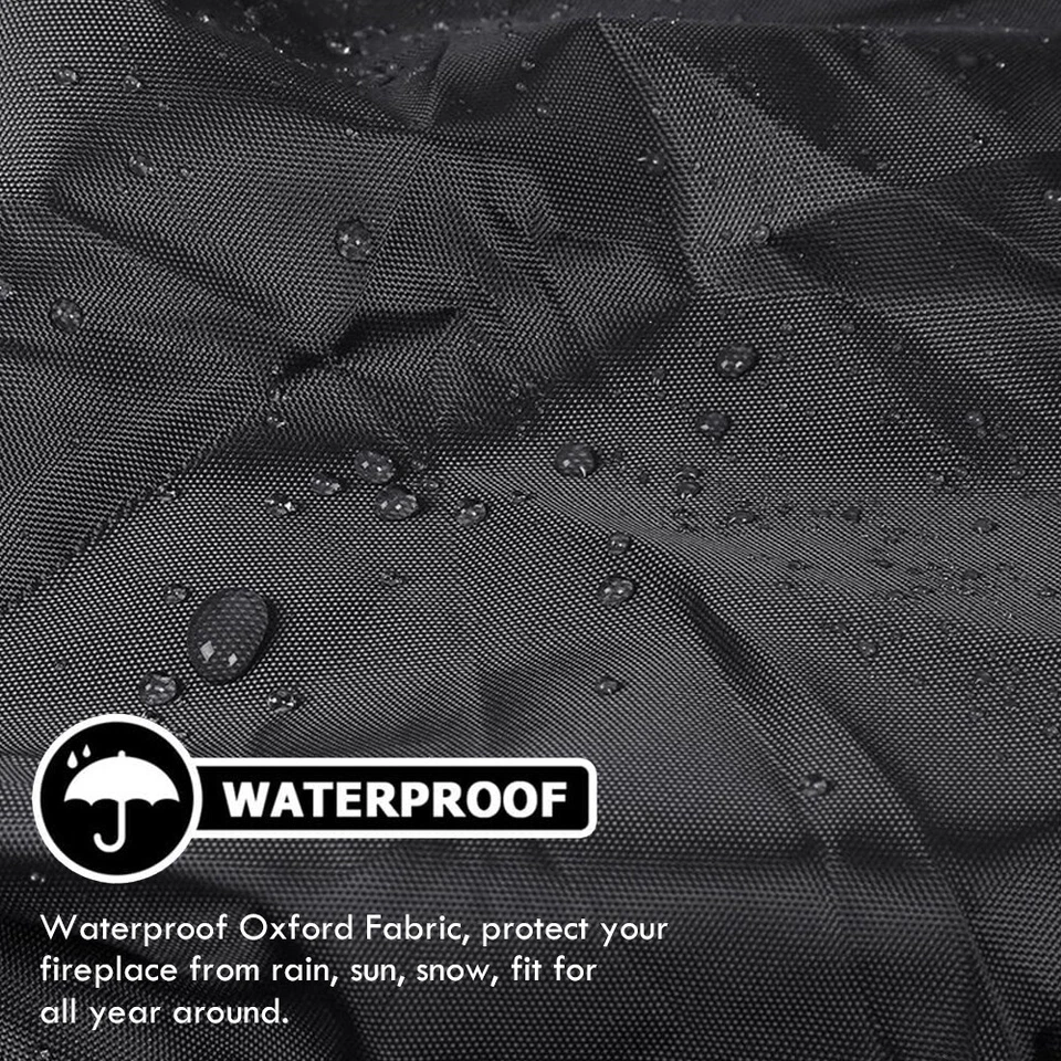 30-inch Patio Round Fire Pit Cover Waterproof UV Protector Grill BBQ Cover Black - Image 2 of 4