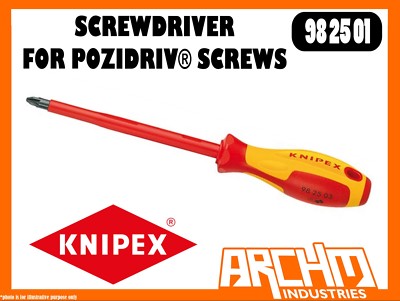 KNIPEX 982501 - SCREWDRIVER FOR POZIDRIV® SCREWS - 187MM - PZ 1