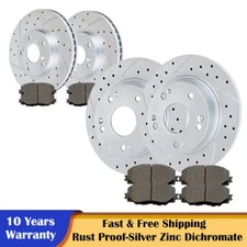 11.81'' Front Rear Drilled Rotors and Brake Pads for Acura TSX Honda Accord V6