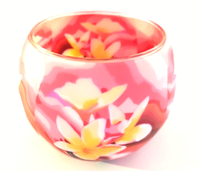 Leuchtglas Magnolie, Windlicht, Teelichthalter, Dekoration, Glas, Kerzenfarm