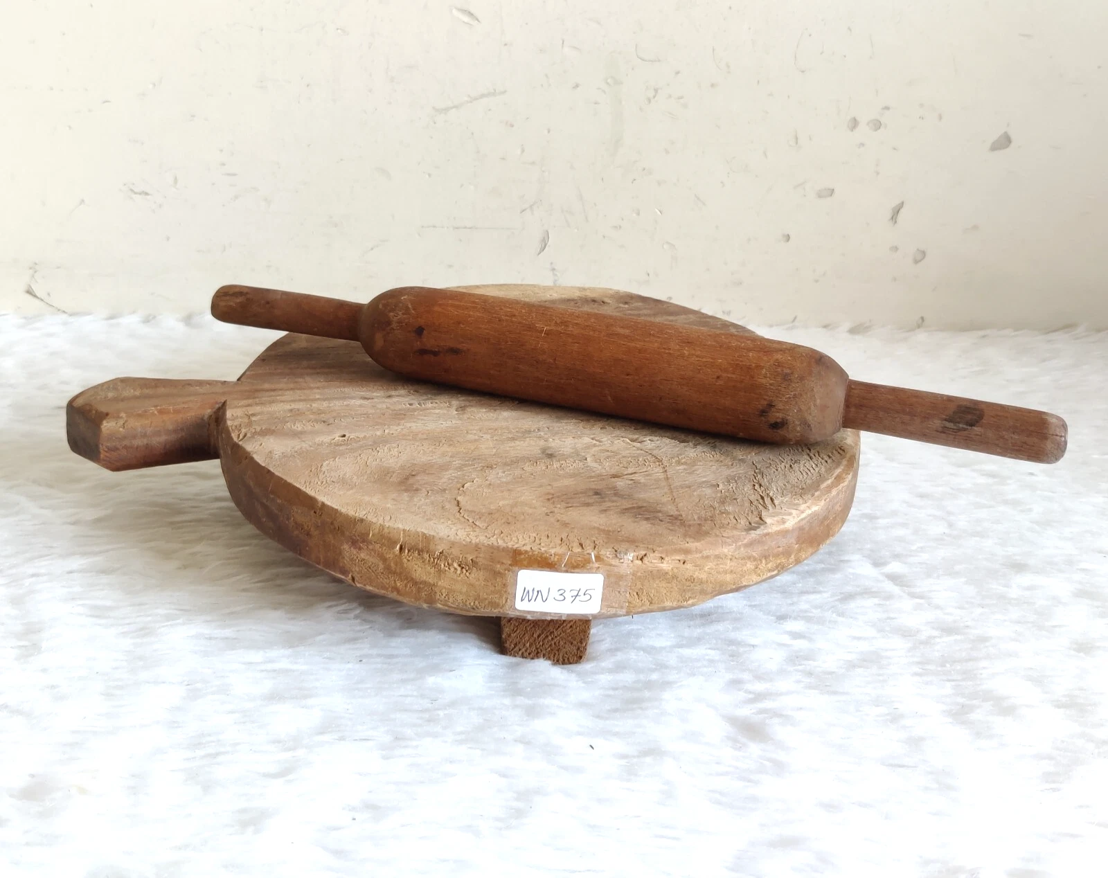 Vintage Chapati Board Wooden Belan Rolling Pin Rustic Set Farmhouse Decor WN375
Opens in a new windo