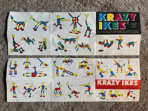 Vintage 1950s KRAZY IKES Building Toy w/ Original Box and 2 Instructions - Picture 6 of 9