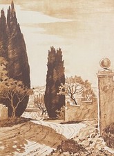 Route de Provence and cypress circa 1942 France