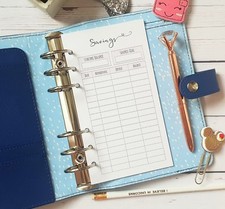 Savings Log Tracker Personal size  Filofax KikkiK planner insert ringbound