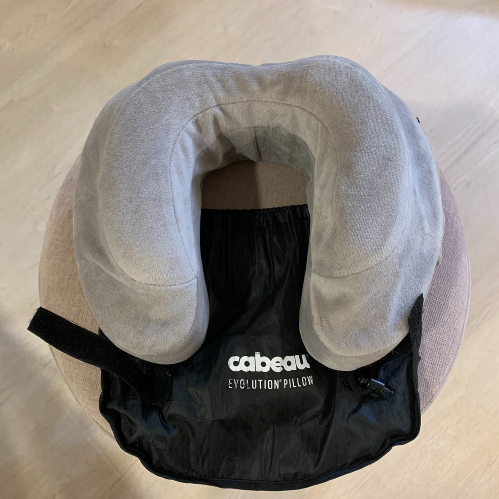 Cabeau Neck Pillow with Convenient Storage Pouch in Gray