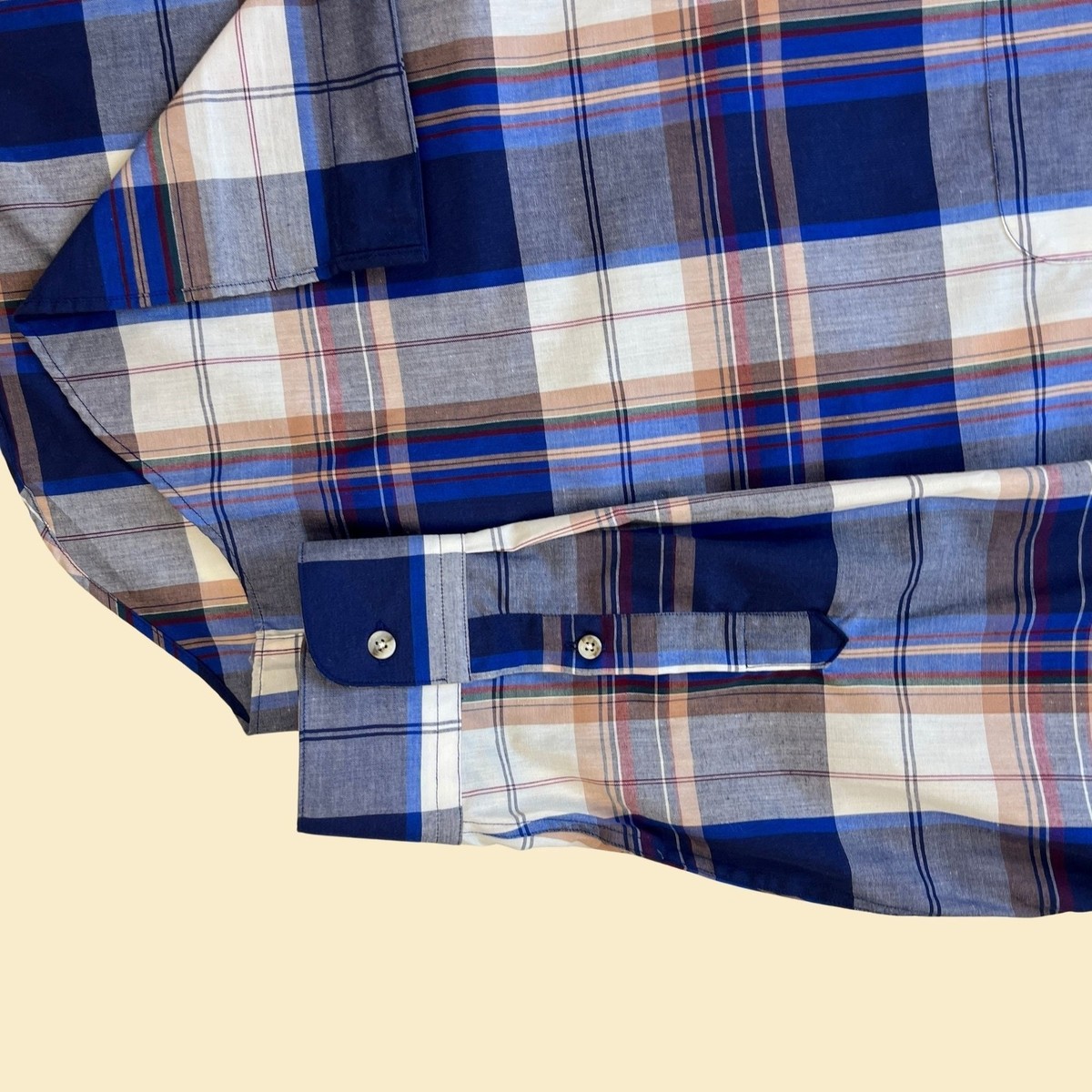 1980s Christian Dior Monsieur plaid mens shirt, size XL 1980s Christian Dior Monsieur plaid mens shirt, size XL