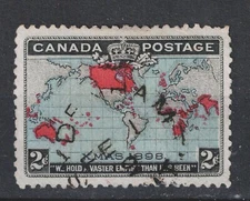 Canada British Colonial Empire World Map classic stamp 1898 A-24