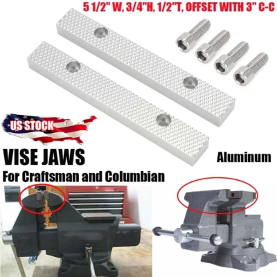 RYNOTRIPLEX For Craftsman Columbian Vise Jaws Kit fit 5 1/2" W, 3/4"H, 1/2"T, 3" C-C Offset