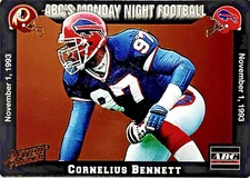 1993 ABC's Monday Night Trading Card Football NFL Cornelius Bennett (LB) Card 37