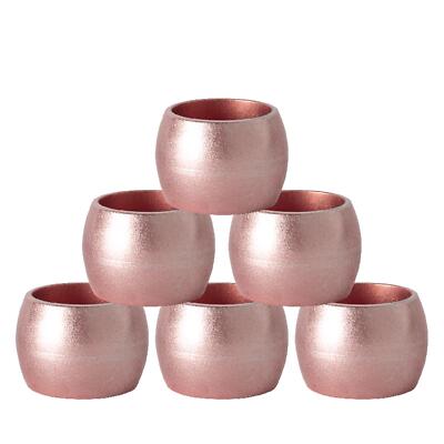 Argon Geschirr Metallic Serviettenringe - 4,5 cm - 6er Pack
