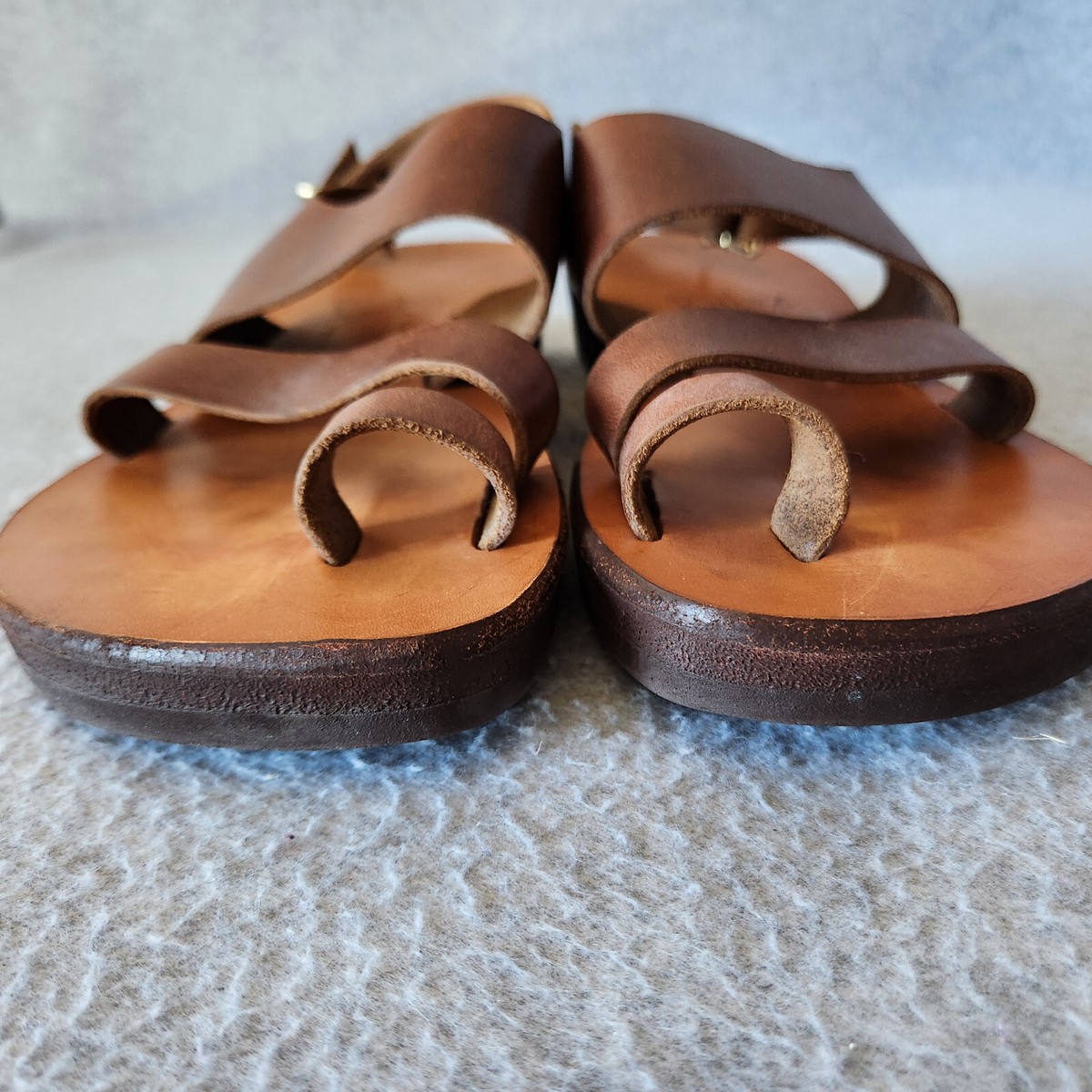 Sandals by Zora Size 11/12. Handmade. Brown Zora of St.Thomas Handmade Leather Ankle Strap Sandals  main image 3