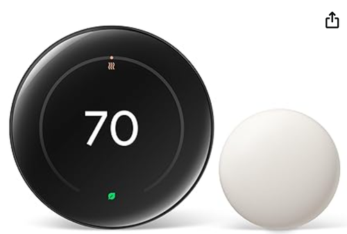 NEW Google Nest Learning Thermostat 4th Gen w/ Sensor - Polished Obsidian