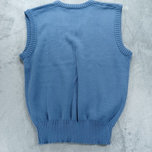 Vintage Argyle V-neck Sweater Vest Men's Large Blue Pullover Grandpa Preppy - Picture 2 of 6