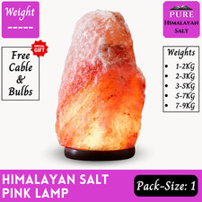 HIMALAYAN SALT LAMP CRYSTAL PINK ROCK SALT LAMP NATURAL HEALING 100% GENUINE