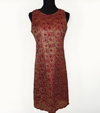 Vintage Storybook Heirlooms dress Red Gold Lace Sz 8