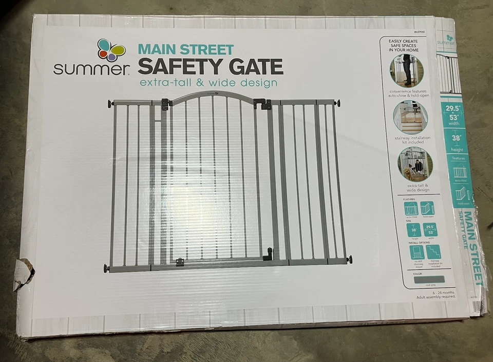 (2) Puerta de seguridad extra alta Summer Infant Main Street One NUEVA en caja, una USADA Foto 3 de 4