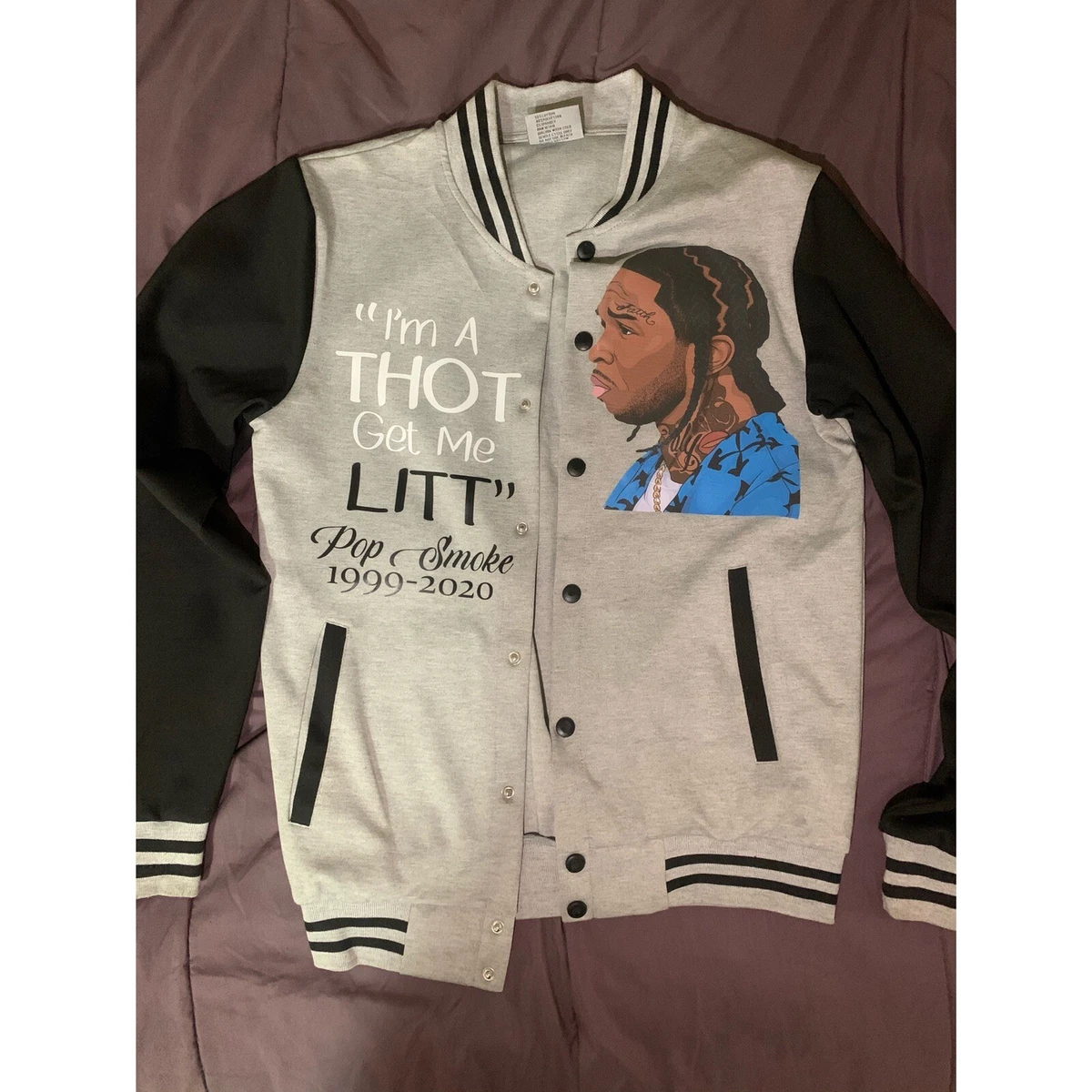 Custom Made Pop Smoke Varsity Jacket | eBay