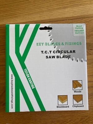 KEY BLADES AND FIXINGS Liquidated Stock - 184mm x 48 Tooth Saw Blade - 20mm bore - Brand NEW