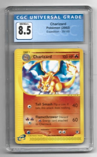 Pokemon 2002 Expedition Charizard Non-Holo Card 39/165 Cgc 8.5