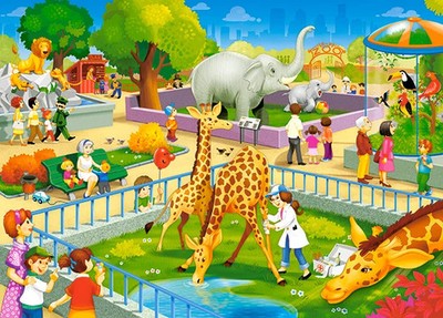 Puzzle (60 T.) Zoobesuch (Castorland) NEU/OVP