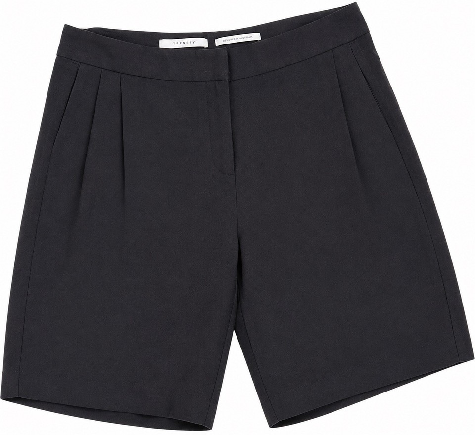 Trenery Black 100% Viscose Shorts Size 10 Women’s Relaxed Tailored Lightweight