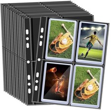 Toploader Binder Pages 4-Pocket, 20 Pcs Top Loader Side-Loading Page for 3" x...