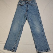 Vintage Levis Boys 560 Jeans Loose Fit Size 12 Light Wash Orange Tab Made in USA