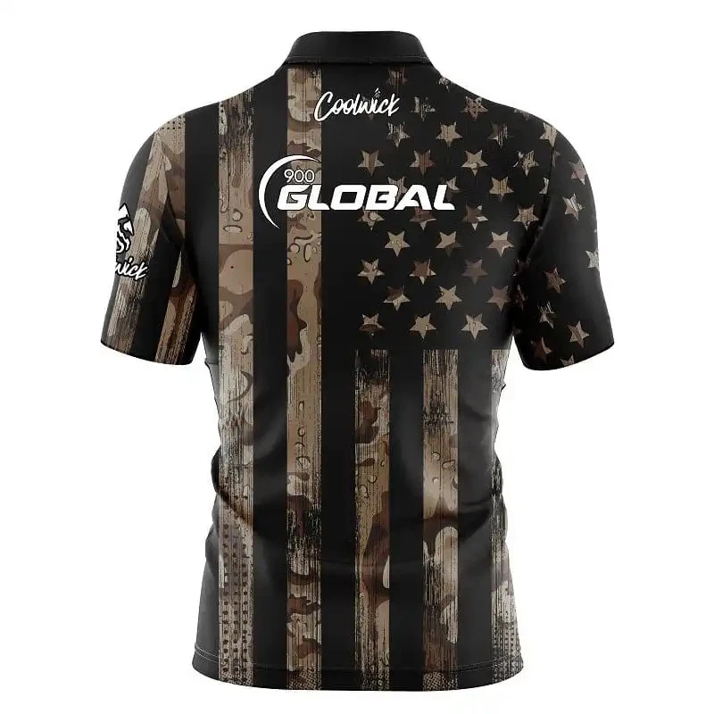 900 Global Desert Camo Flag Fast Track CoolWick Bowling Jersey