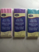 Wrights 1/2" Extra Wide Double Fold Bias Tape 3-Yards Blue Green PC206