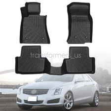 TPE 2 Row Floor Mats Liners For 2013 2014 2015 2016 2017 2018 2019 Cadillac ATS