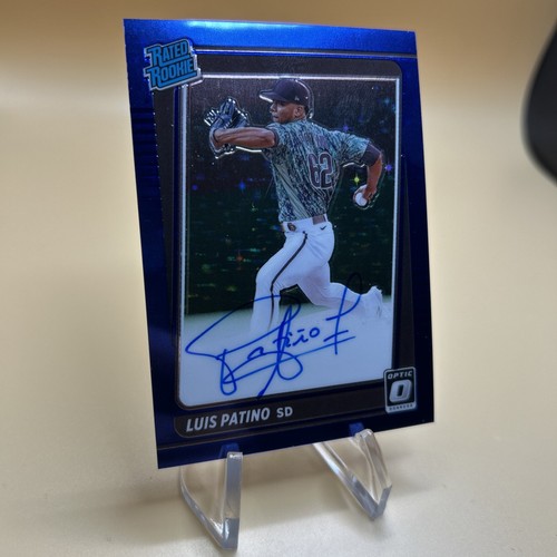2021 Panini Donruss Optic Rated Rookie Signatures Blue Prizm #RRS-LP Luis Patino - Picture 2 of 4
