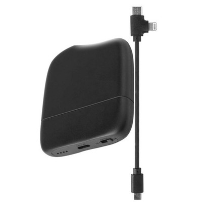 XOOPAR, 5000mAh Powerbank + Multi-Kabel Ice-P 28% Recycelter Kunststoff