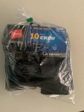 Hanes 10-Pair Black Multi Crew Socks Boy's Size M Fits Shoe Size 9-2.5