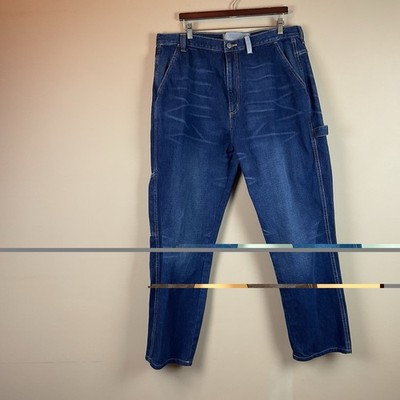 Jordan Two 3 Jump Man Jeans Mens 38 X 33 Blue Denim Heavy Cotton Carpenter