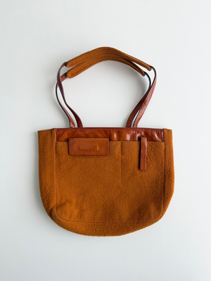 バッグ miumiu archive 1999fw docking bag Miu Miu FW1999 Docking Hand Bag Brown Enamel Leather Vintage