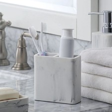 Faux Marble Toothbrush Holder