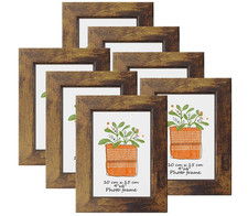 Rustic Wooden Picture Frames 4  6, Wall  Tabletop, 7 Pack