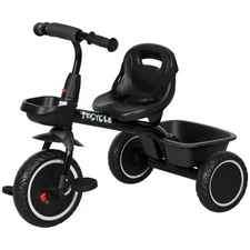 Kids Toys Toddler Tricycle for Ages 2-5 Years Adjustable Seat & Storage Baskets