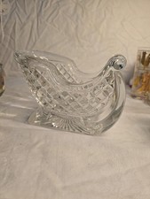 Vintage Crystal Sleigh 24% Full Lead Crystal Candy Dish made in USA Heavy-duty.