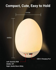 Egg Baby Night Light Nursery Breastfeeding Portable Touch Light 7 RGB Colors