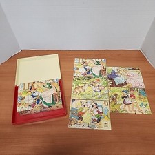HERMANN EICHHORN PICTURE BLOCK PUZZLE 6-scenes Brothers Grim Fairy Tales VINTAGE