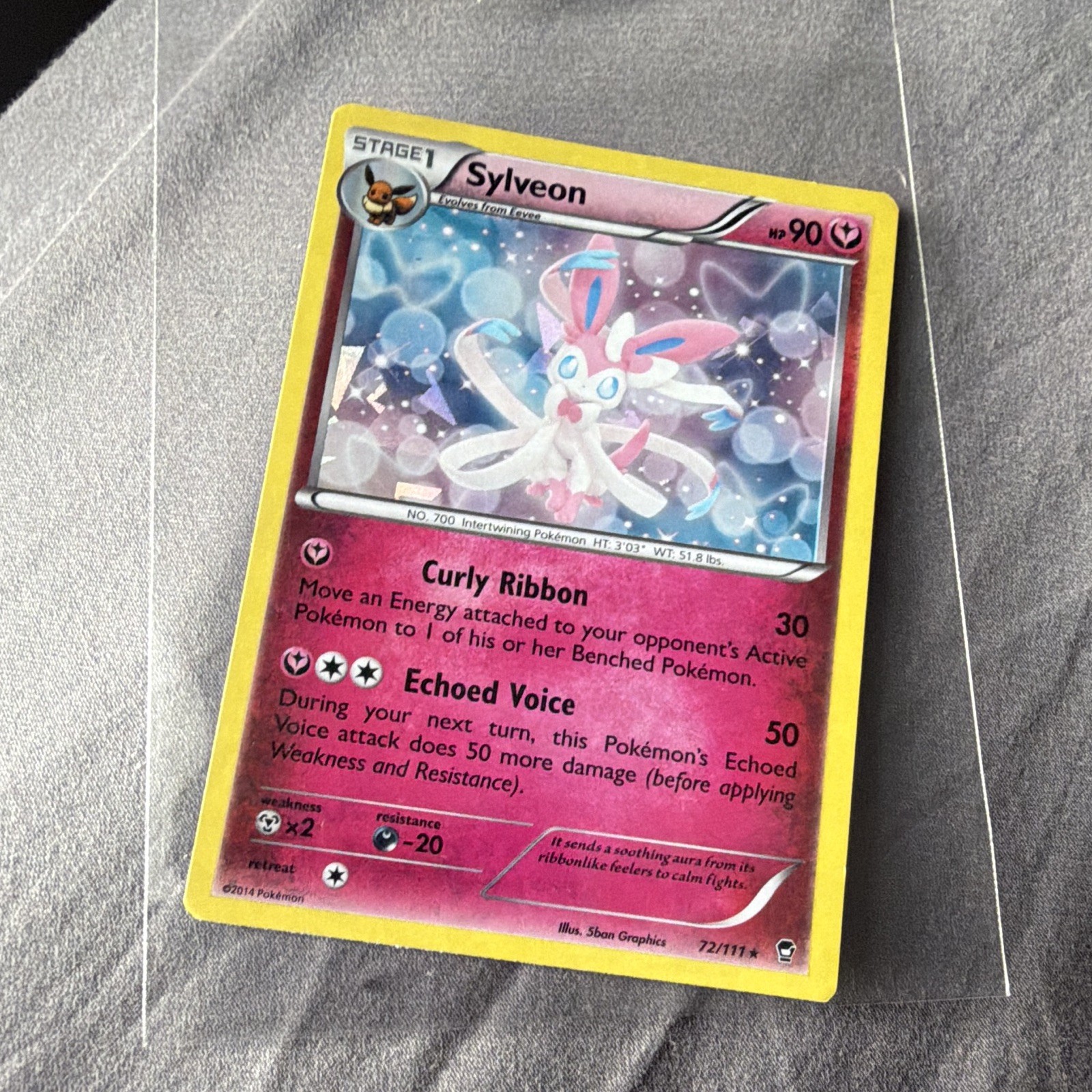 Pokémon TCG Sylveon 72/111 XY Furious Fists Cracked Ice Holo Rare 90 HP Eng
