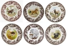 Spode woodland set of 6 x salad plates  6 unique animals inc wild boar -  3747