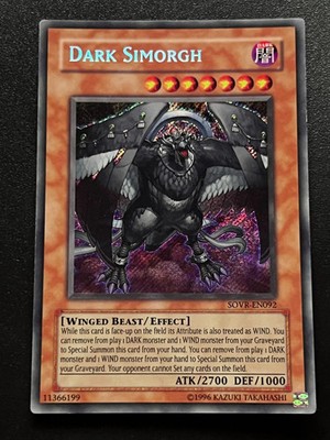 Dunkler Simorgh SOVR-DE092 Secret Rare Unlimited Lightly Played Yugioh