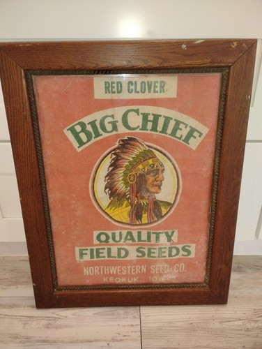 Help Text Field Vintage Big Chief Quality Field Seeds Northwestern Seed Keokuk IA Bag ...