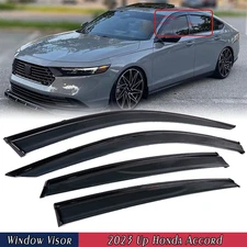 For 2023-2025 11th Honda Accord Black Trim Clip-on Window Visor Vent Rain 