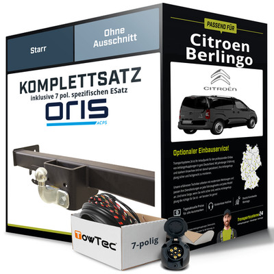 Anhängerkupplung ORIS starr für CITROEN Berlingo +E-Satz EC 94/20 inkl. EBA
