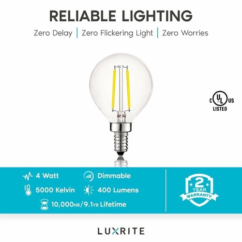 6x Luxrite LED G16.5 Globe Bulb 4W (40W Equivalent) Bright White 400lm E12 Base - Picture 7 of 7