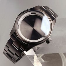 39mm Retro Pilot Watch Case BlackPVD 20ATM For NH35 NH36 ETA2824 PT5000 Bracelet